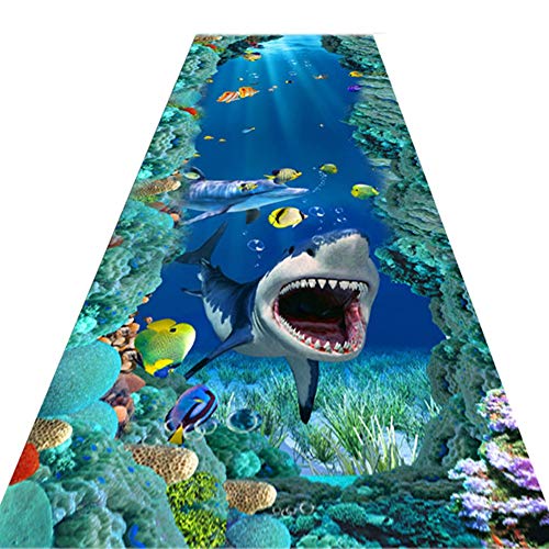 ZWRYW Alfombras De Pasillo Corredor Largas Moquetas Largo Entrada Felpudos Patrón 3D Suave Anti-desvanecimiento Tira Ventana De Bahia Cocina Dormitorio Cuidado Facil Cortable