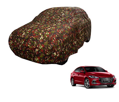 Image of Auto Hub Car Cover Compatible with Hyundai Elantra (Model : 2019-Till Date) with Weather Proof, Triple Stitched, Elantra Car Cover Jungle Look