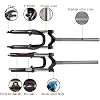 20 Inch Bike Fork BMX Oil Spring Suspension Fork 50mm Travel Extended Head Tube 1 1/8 Straight Front Fork(Schwarz)