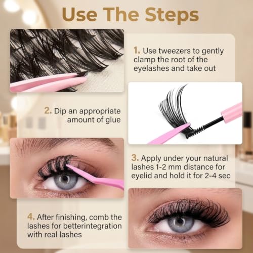 Image of MAYCREATE 3D Cluster Lashes Mixed Tray DIY Eyelash Extension