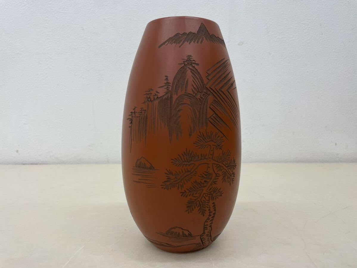 Amazon.co.jp: 常滑焼 「朱泥」 花器 佳月刀 幸山造 6×18.5cm 華道具