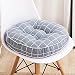 Fansu Coussin de Chaise Rond Epais, Nordique Style Lin Galette de Chaise Tatami Respirant Confortable Coussins de Chaise pour Intérieur Extérieur Jardin Patio (Treillis Gris,40x40x10cm)
