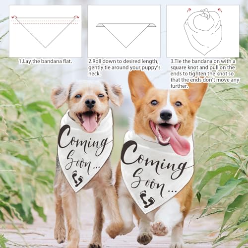 Arricraft 1 Pc Pet Dog Bandana, White Footprint Triangle Decorative Scarf Kerchief Cotton Washable Pet Accessory 78x55cm - Image 4