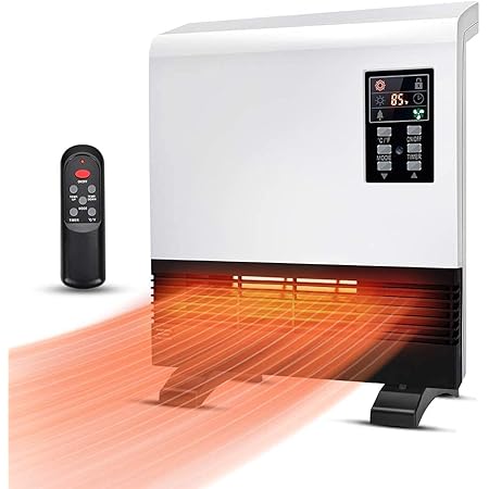 Electric Heater - 1500W Space Heater, Wall Mounted Room Heater with Standing Base, Energy Saving, Timer, Quick Heat Electric Space Heater, 3 Modes, Wall Heater for Basement, Bedroom, Bathroom, Office, Garage Heater