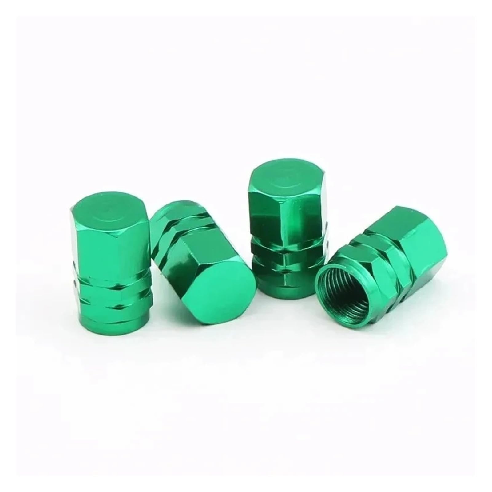 4/12Pcs Aluminum Valve Caps Dustproof for Car Motorcycle Bike(Silver)
