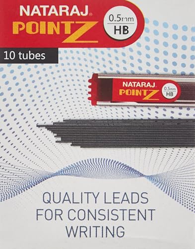 Image of Nataraj Lead Pointz 0.5mm Refill for Mechanical Pencils, Smooth Dark Lead, Break Resistant, Comfortable Grip for Writing, Everyday Writing Activities (Pack of 20)