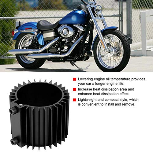 Yctze Universal Cooler Heat Sink Cover, Heat Sink Cap Car Auto Engine Oil Filter Cooler Heat Sink Cover Aluminum Alloy Motor Mount Accessory (Black) For Oil Filter Engine Oil Filter Heat Sink Cover He #TOP7