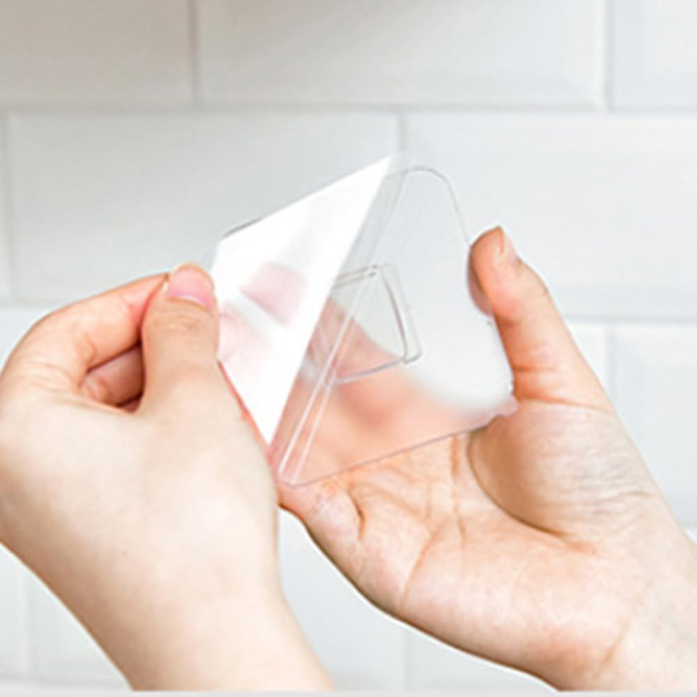 SHBaizoy 4 Pieces Traceless Adhesive for 360° Rotating Kitchen Utensil Hooks, 360° Rotating Kitchen Utensil Hook Accessories, Self-Adhesive Accessories. (Transparent)