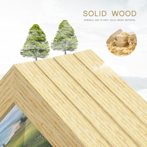 Image of 11x15 Picture Frame Set of 4, Natural Solid Wood Frames