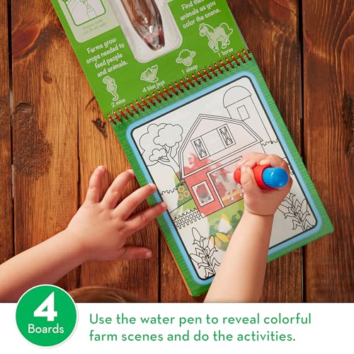 Image of Melissa & Doug Water Wow! Mess Free Coloring Book, Reusable Water-Reveal Activity Pad, On The Farm, Travel Toys, Party Favors, for Toddlers & Kids Ages 3+