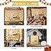 I Love Garage Door Banner Decorations 6.9 x 8ft Fall Most of All Autumn Gnome Pumpkin Leaf Orange Plaid Large Garage Door Covers Decorative Backdrop Banners for Indoor Outdoor Photography Background