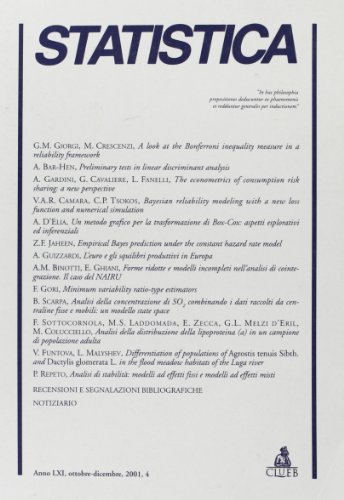  Statistica (2001) (Vol. 4)