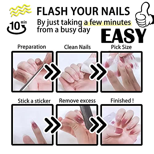 Naildoki Nail Stickers 12 Sheets X 16 Pieces Full Wraps Nail Polish Strips, Self-Adhesive Gel Nail Art Decals For Women Girls #TOP7