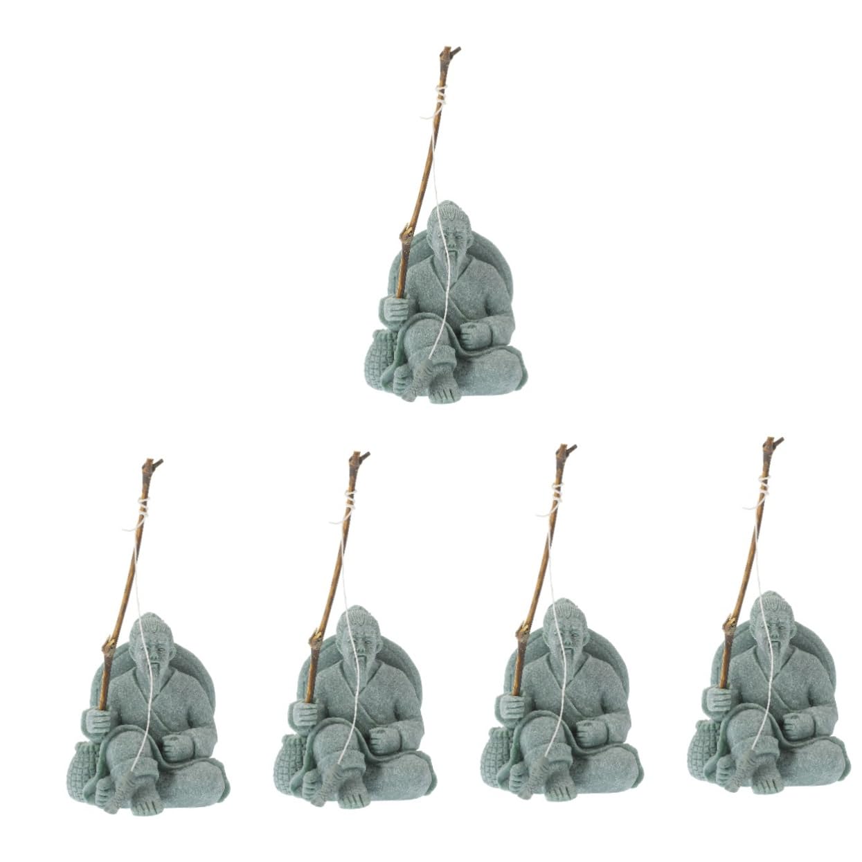 Statue de pêcheur miniature pour aquarium et décor zen de jardin