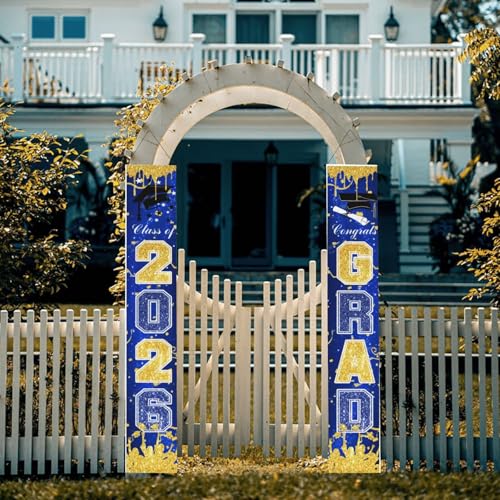 Image of Graduation Decorations 2026 Grad Porch Banner for Any Schools or Grades Graduation Banner Class of 2026 Party Decor