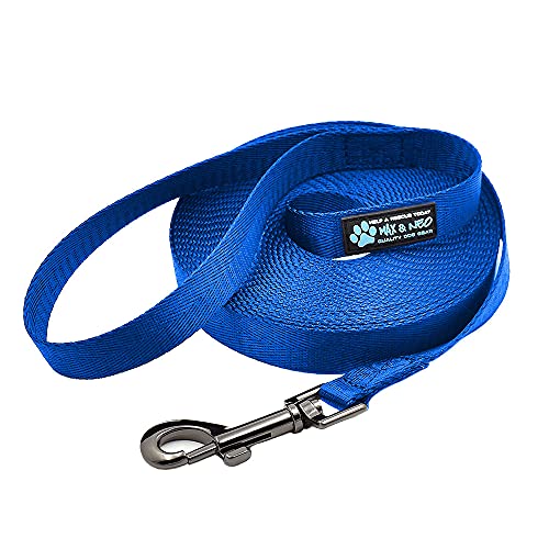 Max and Neo Long Recall Training Leash - We Donate One for One for Every Leash Sold (30 Foot, Blue)