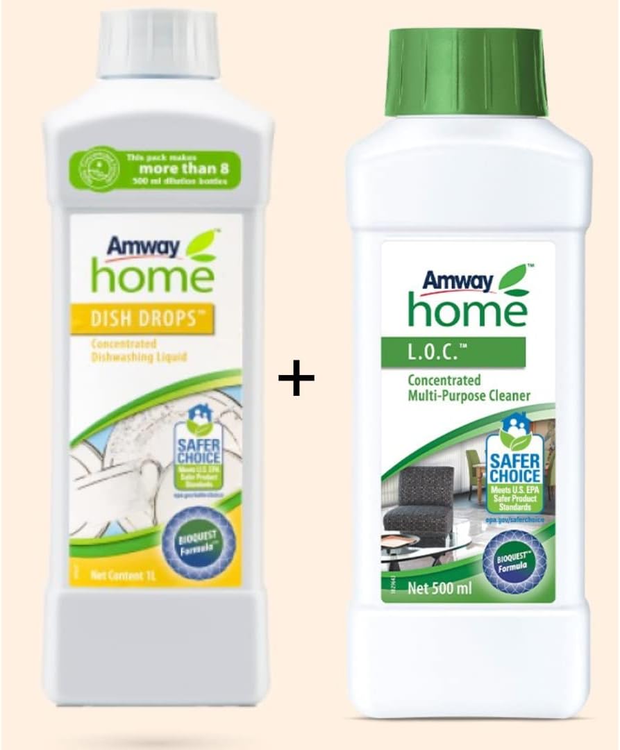 Dish Drops Concentrated Dishwashing Liquid 1L & L .O.C. Concentrated Multi-purpose Cleaner 500ml combo
