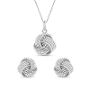 Amazon Brand - Nora Nico 925 Sterling Silver BIS Hallmarked Light-Weight Love Knot Stud Earring and Pendant Necklace Set for Women and Girls