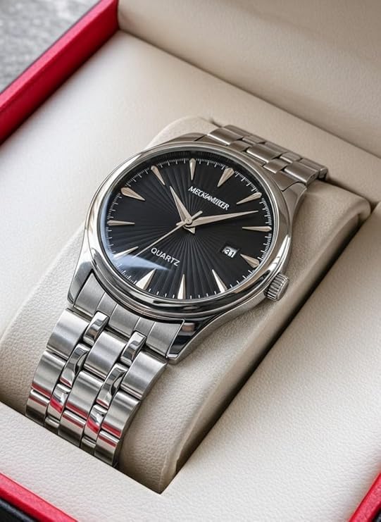 Image of Mister Empire Affordable Men's Wrist Watch Under 499 | Men Watch | Classic Round Dial | Quartz Movement | Stainless Steel Belt | Lightweight & Durable Design | Analog Display | Adjustable Lock |Trendy Party & Office Wear