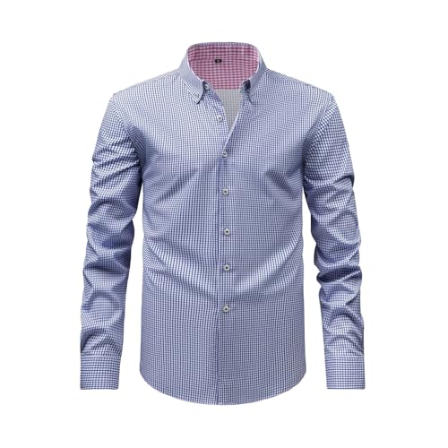 Chemise homme à carreaux et rayures, haut élastique manches longues pour printemps automne