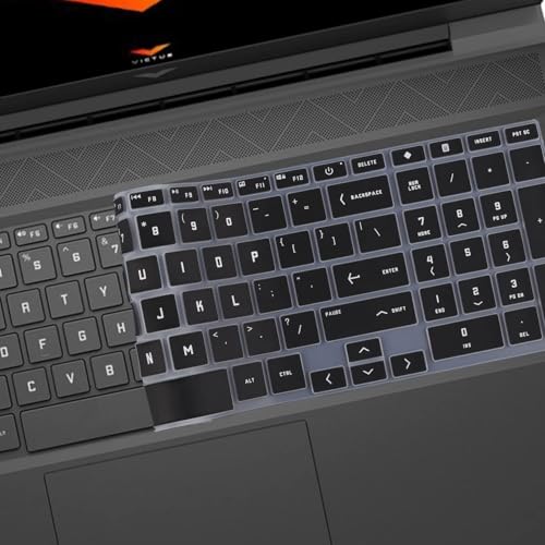 Image of Oaky Keyboard Cover for 2025 2022 HP Victus 15.6 inch FHD Gaming Laptop 15-FA1093dx 15-FB1013dx Series & HP Victus 16.1 inch Waterproof Dust-Proof Ultra Thin Keyboard Skin Protector - Silicon Black