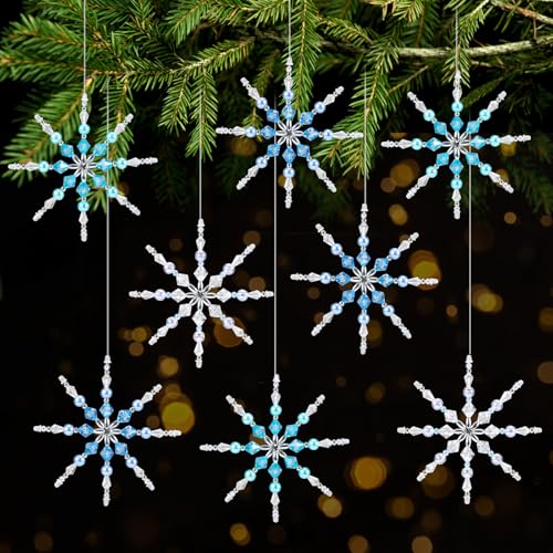 WUQNGI Basteln Weihnachten Kinder, 8 Stück Perlensterne Bastelset...