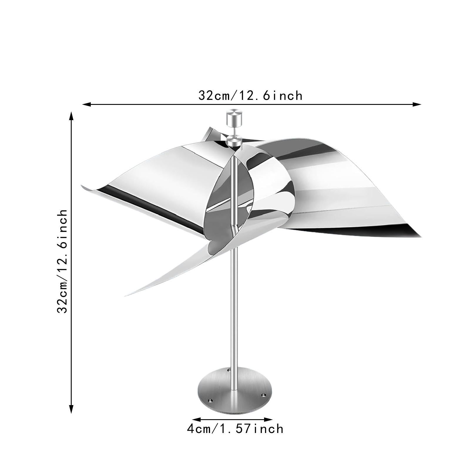 2 Stück reflektierende Vogelabwehrvorrichtung, Vogelschreck, Windmühle, Tauben Weg, Edelstahl, reflektierende Drachen für den Garten