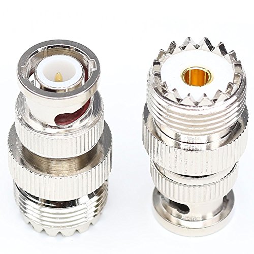 Adaptador coaxial BNC macho a UHF hembra, pack 2 unidades miniatura 3