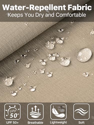 FREE SOLDIER Mens Hiking Pants Convertible Waterproof Lightweight Quick Dry Zip Off Cargo Pants4