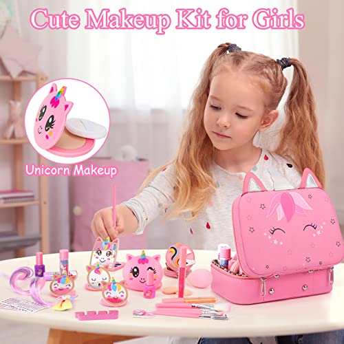 Kids Washable Makeup Girls Toys - Girls Makeup Kit For Kids Make Up Set Real Makeup For Kid Little Girls Toddlers Children Princess Christmas Birthday Gifts Toys For 3 4 5 6 7 8 9 10 Year Old Girls #TOP1