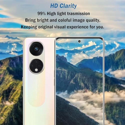 Image of STP FEEL (2 Pack UV Tempered Glass Screen Protector For Oppo Reno 8T 5G (6.7 Inch) Full Adhesive UV Glue Curved Edge to Edge Case Friendly HD Clarity with easy installation kit