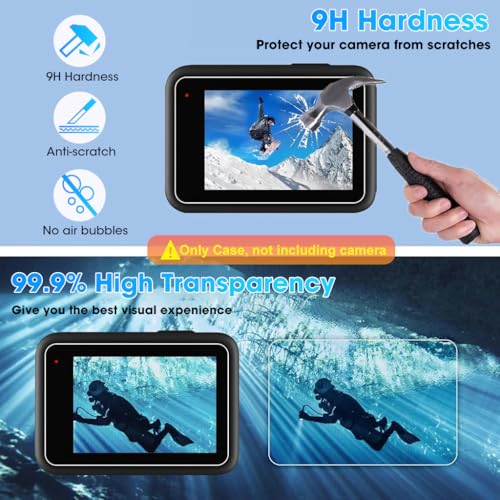 Image of ZORBES Silicone Sleeve Rubber Protective Case Only Applicable to Go Pro Hero 13 Black Standard Lens, Battery Side Cover&Screen Protectors& Lens Caps&Lanyard for Hero 13 Black Accessories Kit