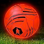 TERRAMUS Light Up Soccer Ball, Glow in The Dark Soccer for Kids, Glowing Ball with 2 Color LED Lights, Outdoor Sports Toys for Boy & Girl Ages 6-12, Ideal Soccer Gifts for Kids & Teens