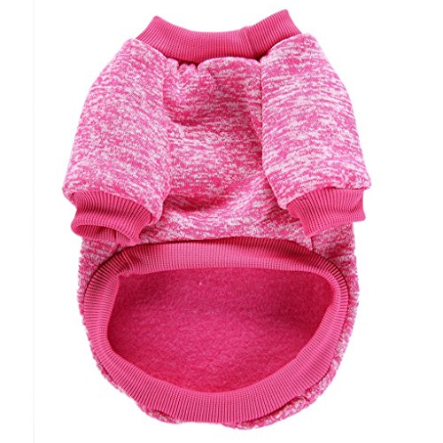 Image of (M, Rose) - Pet Dog Classic Knitwear Sweater Warm Winter Puppy Pet Coat Soft Sweater Clothing For Small Dogs