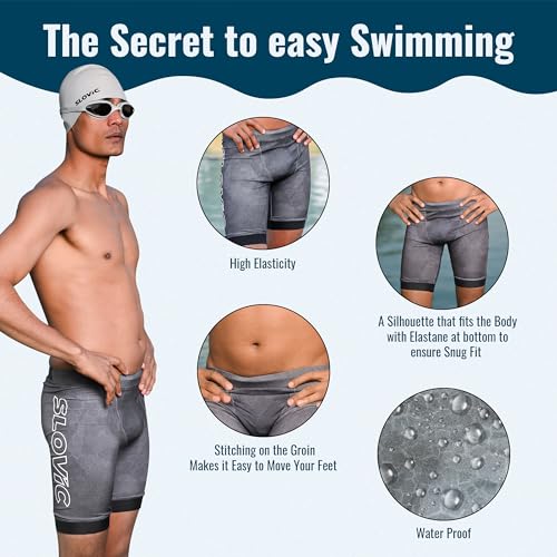 Image of SLOVIC Swimming Shorts for Men | Swimming Costume for Men | Swim Trunk, Boys Swim Suit for Boys Easy Adjustable, Breathable, Quick Drying Shorts, Running