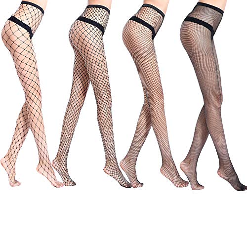 Fullsexy Fishnet Stockings for Women Thigh High Stockings High Waist Suspander Pantyhose (6 Pack) - Thumbnail 6