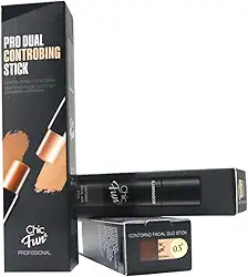 Bastão de Contorno e Iluminador 2 em 1, Chic Fun (Kit x2un (01+02), 2 Em 1)