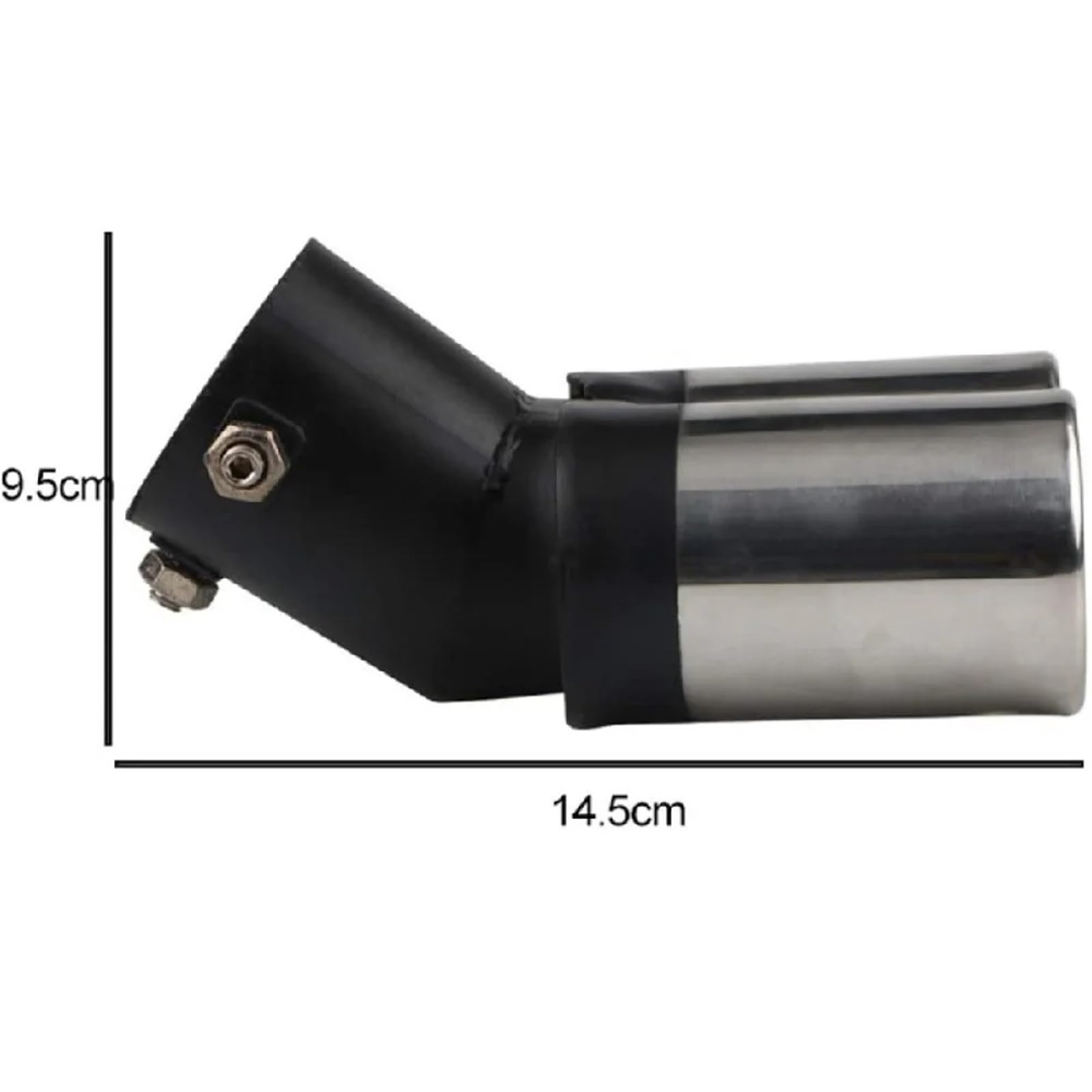 Auto Tubo Scarico Tubo Di Scarico Doppio Cromato Universale Auto Rimorchio Camion Coda Rotondo Acciaio Inox Accessori Camper Roulotte Terminale Scarico(D)