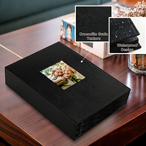 Image of Ywlake Photo Album 4x6 300 Pockets, Leather Photo Albums Holds 300 Horizontal Only Pictures Black