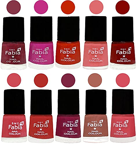Image of ALL IN ONE (PACK OF 10), Long Lasting Glossy Nail Polish, 6 ml Each, All Vibrant Colours,02291