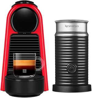Combo cafeteira nespresso essenza mini vermelha + espumador de leite