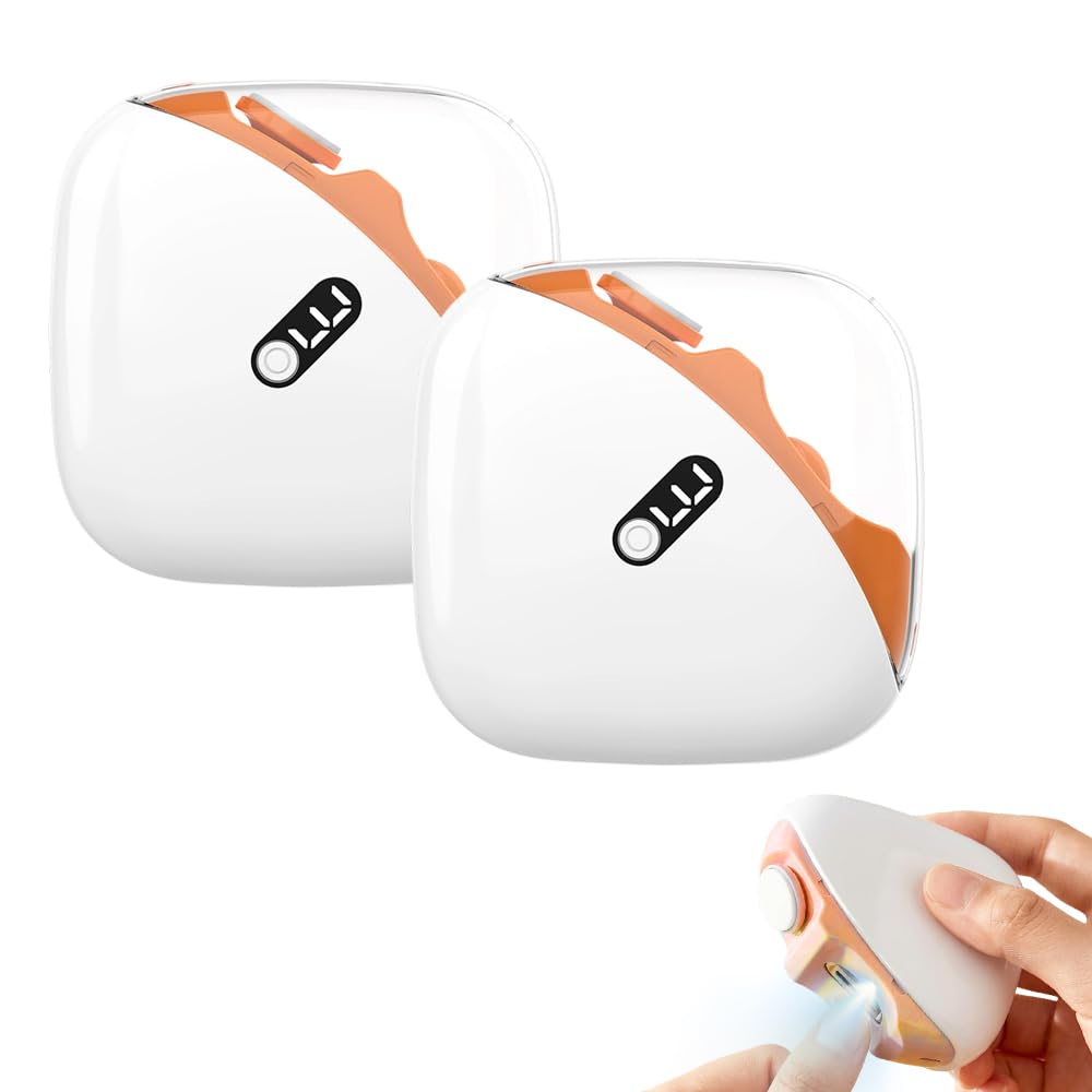 Electric Nail Trimmer 3 Speeds Electric Nail Clipper of LED Light USB Rechargeable Automatic Nail Clipper 2 in