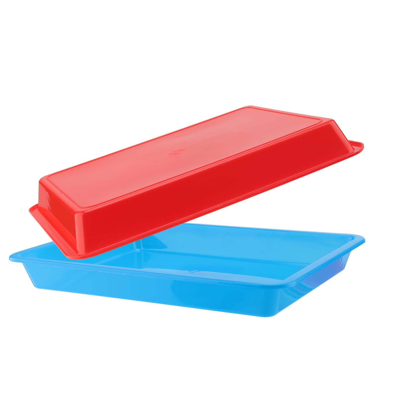 10 sztuk tac do aktywno?ci z tworzywa sztucznego, 28 x 21 x 3 cm, wielokolorowe tace plastikowe, tace do majsterkowania, mo?na uk?ada? w stos, taca do serwowania z tworzywa sztucznego