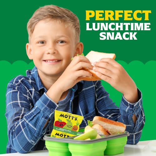 Image of Mott's Assorted Fruit Snacks Family Pack, Gluten Free Gummies, Made with Fruit & Veggie Juice, Good Source of Vitamin C, Gelatin Free, 40 Count Individual Pouches, 32 oz