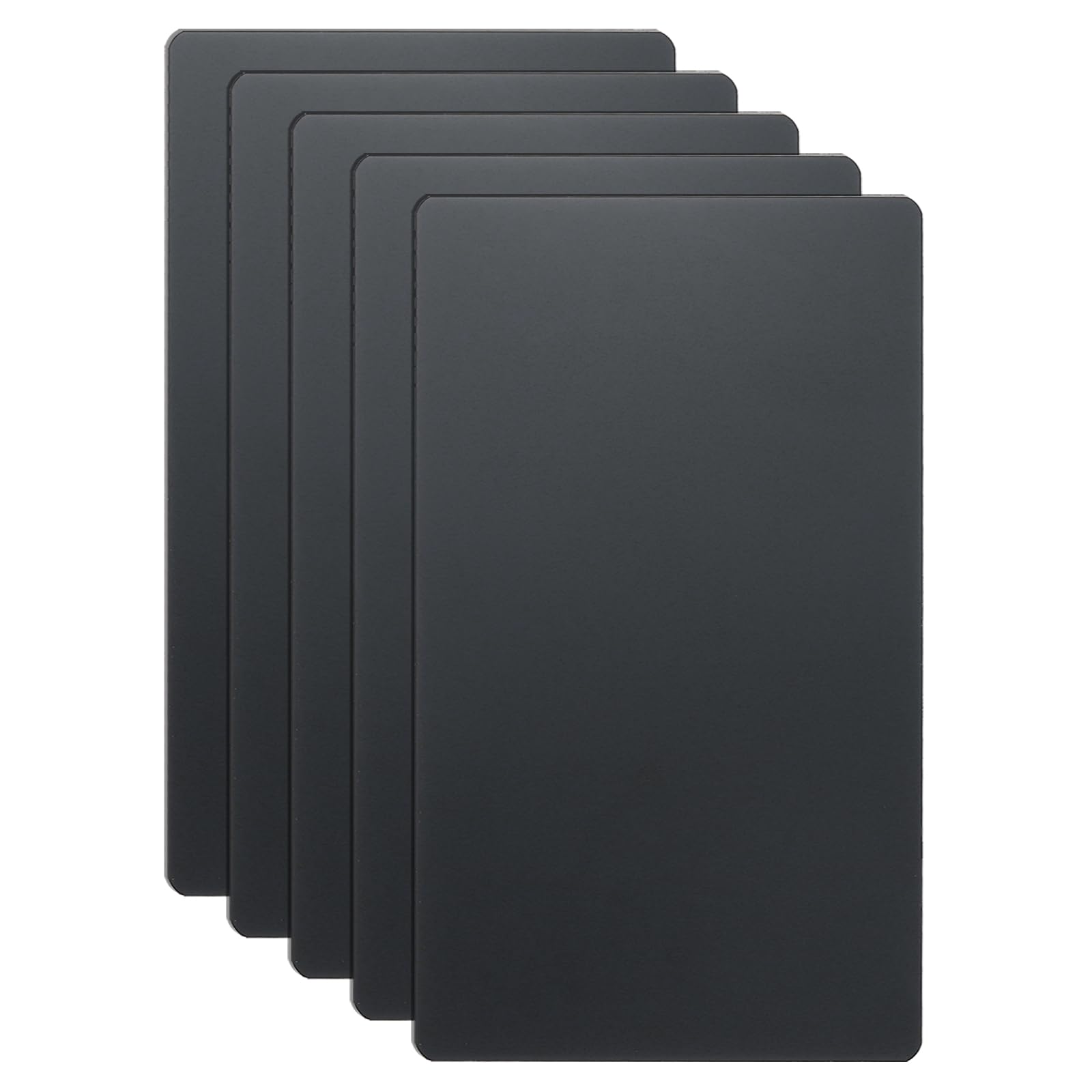 sourcing map 5pcs Metal Business Card 85 x 50 x 0.6mm 201 Stainless Steel Mirror Titanium Engrave Cards Custom Blank CNC Engrave Sheet for House Office DIY Gift Invitations, Black
