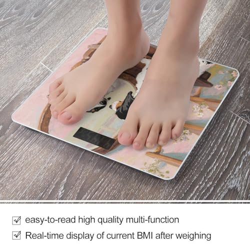 Báscula de baño digital con pantalla LCD y plataforma de vidrio templado miniatura 5