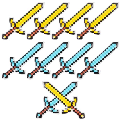 JWTRSVTY 10PCS Aufblasbare Schwerter Set 63cm Aufblasbares Pixel Schwert Aufblasbare-Schwerter Requisiten Kinder Aufblasbares Piraten Schwert für Cosplay Party Piraten Themen Party Kostüm Partys