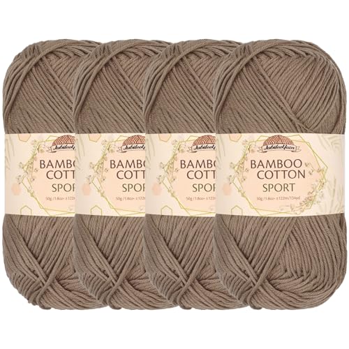 Image of JubileeYarn Bamboo Cotton Sport Yarn - 50g /Skein - Coffee Lover - 4 Skeins