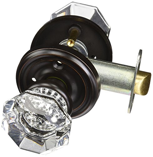 Emtek 8200-OT-US10B Old Town Clear Crystal Privacy Bed/Bath Door Knob, Regular Rosette, Oil Rubbed Bronze