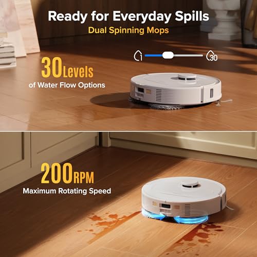 Image of roborock Qrevo S Pro Robot Vacuum and Mop, 18,500Pa Suction, Multifunctional Dock with 167℉ Mop Self-Cleaning, Smart Obstacle Avoidance, Anti-Tangle Brush, Liftable Spinning Mop, White